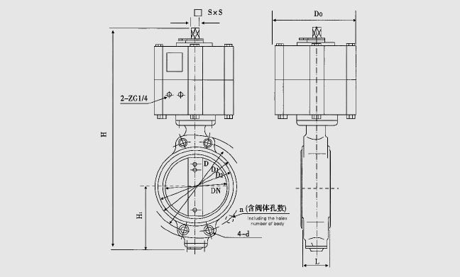 船用中心型氣動(dòng)式蝶閥(圖1) 船用中心型氣動(dòng)式蝶閥
