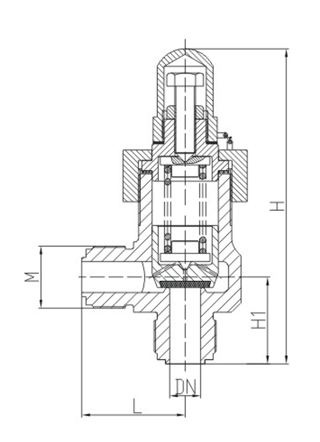 船用外螺紋直角液體安全閥CB907-94 (圖1)