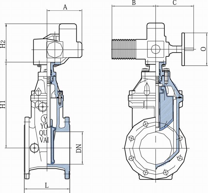 電動軟密封閘閥相關結構圖