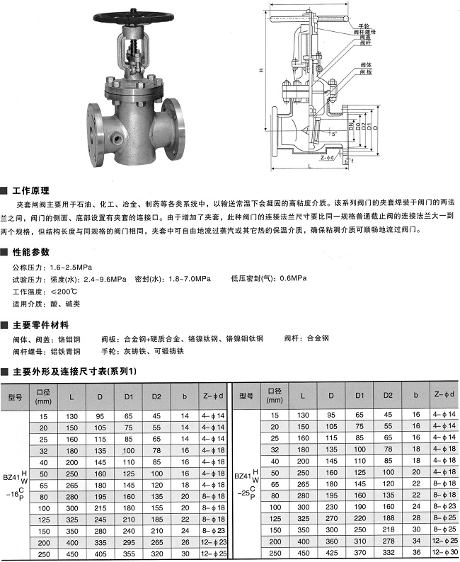 保溫閘閥尺寸型號保溫夾套閥門BZ41W 保溫閘閥尺寸型號保溫夾套閥門BZ41W