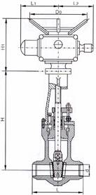 電站高壓閘閥主要外形尺寸及重量(圖2) 電站高壓閘閥主要外形尺寸及重量