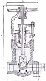 電站高壓閘閥主要外形尺寸及重量(圖1) 電站高壓閘閥主要外形尺寸及重量