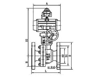 Q6S41F氣動帶手輪球閥結(jié)構(gòu)圖