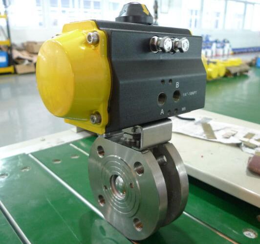 氣動對夾式球閥實物圖