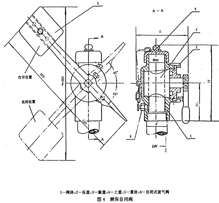 船用測深自閉閥CB/T3778-1999結構圖與尺寸表1 船用測深自閉閥CB/T3778-1999結構圖與尺寸表
