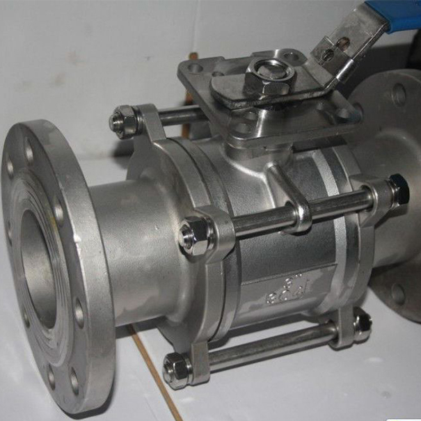 三片式法蘭球閥實物圖