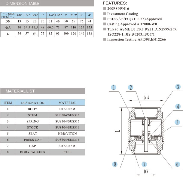 內螺紋止回閥圖片型號廠家